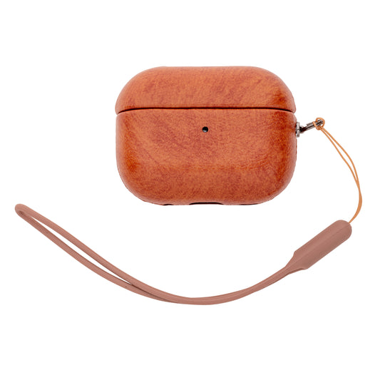 Tekne Vegan Leather case for Airpods-Tan/Brown-Airpod Pro 2nd Gen