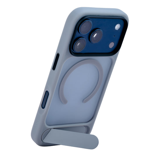 TEKNE Hybrid Frost Matte with stand Case for iPhone 17 Pro-Grey