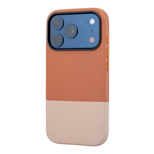 TEKNE DualTone Vegan Leather Case for iPhone 17 Pro- Brown