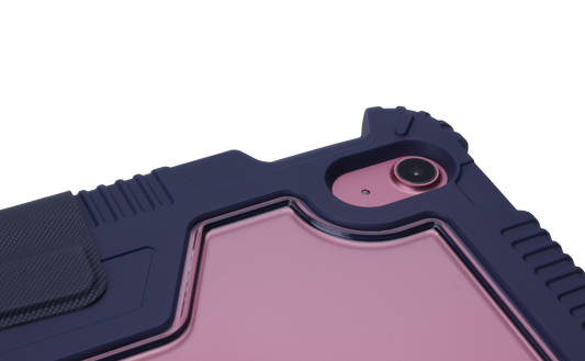 Tekne Shockproof Vegan Leather Case for iPad 10th Gen 10.9 inch | Stand Function | Drop Protection - Blue