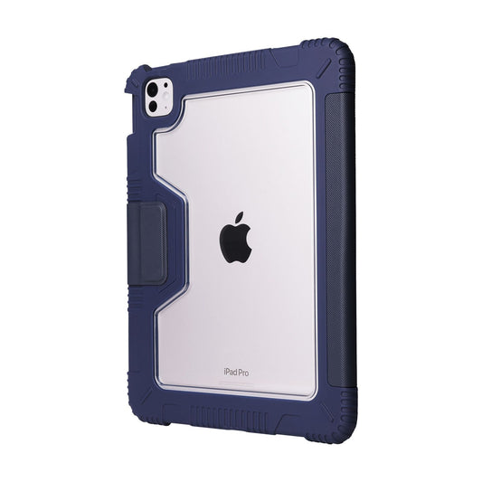Tekne Shockproof Vegan Leather Case for iPad Pro 11 M4 | Stand Function | Drop Protection - Blue