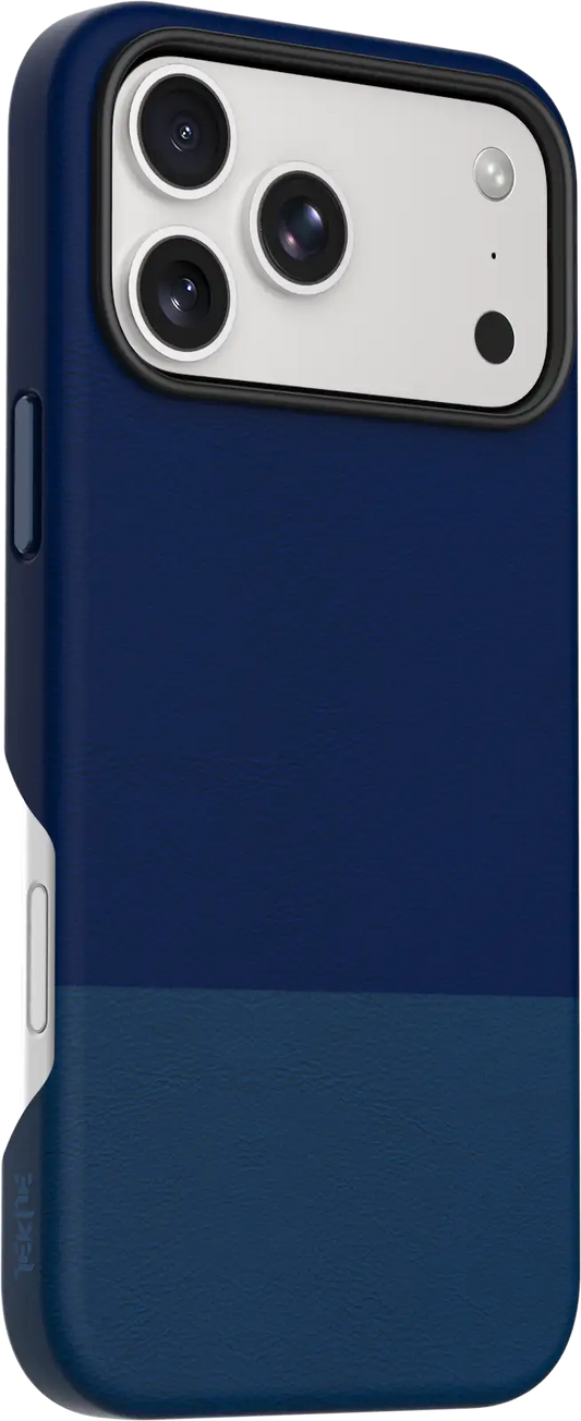 TEKNE DualTone Vegan Leather Case for iPhone 17 Pro Max-Blue