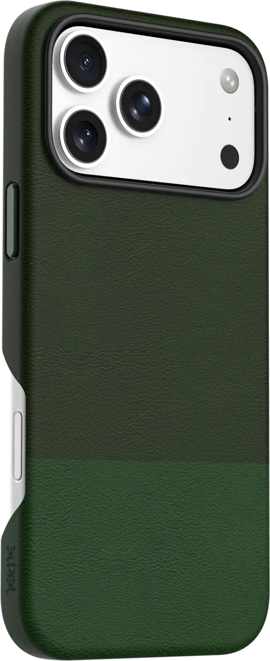 TEKNE DualTone Vegan Leather Case for iPhone 17 Pro Max-Green