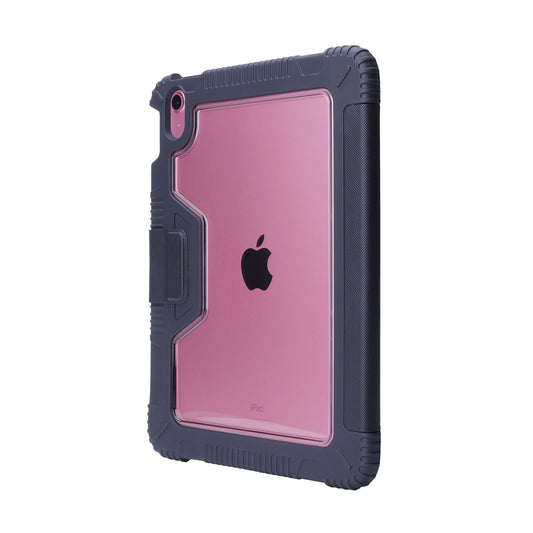 Tekne Shockproof Vegan Leather Case for iPad 10th Gen 10.9 inch | Stand Function | Drop Protection - Black