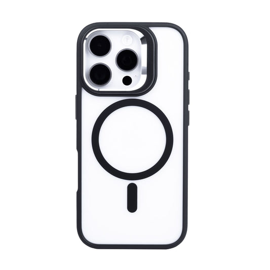Tekne CLEAR Case with Camera Stand for iPhone 16 Pro | Slim, Transparent & Scratch-Resistant - Black