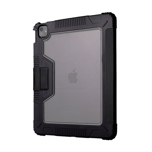 Tekne Shockproof Vegan Leather Case for iPad Pro 13 M4 | Stand Function | Drop Protection - Black