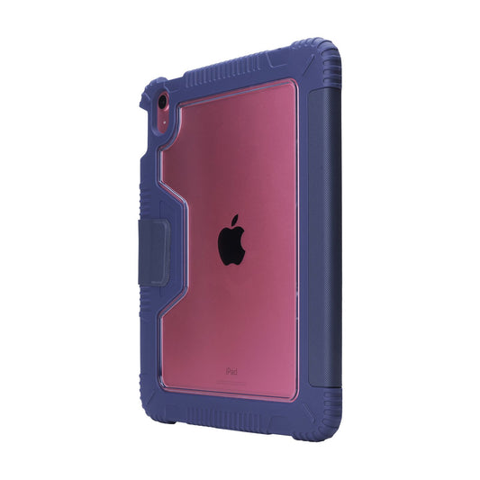Tekne Shockproof Vegan Leather Case for iPad 10th Gen 10.9 inch | Stand Function | Drop Protection - Blue