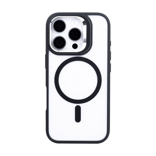 Tekne CLEAR Case with Camera Stand for iPhone 16 Pro Max | Slim, Transparent & Scratch-Resistant - Black