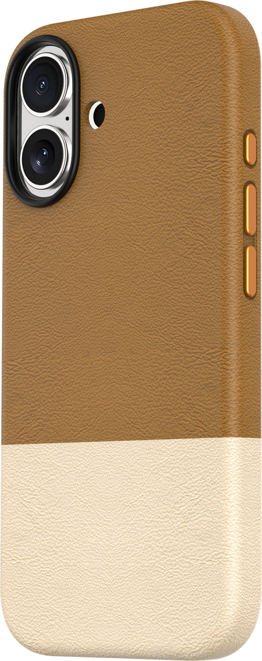 TEKNE DualTone Vegan Leather Case for iPhone 17-Brown