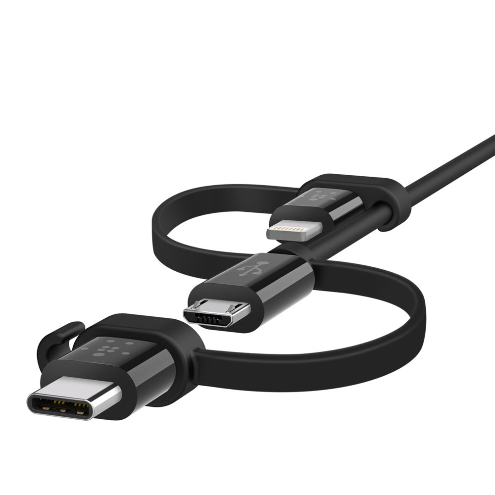 Belkin USB-A to micro USB/LTG/USB-C,4M, chargeSync cable - Black