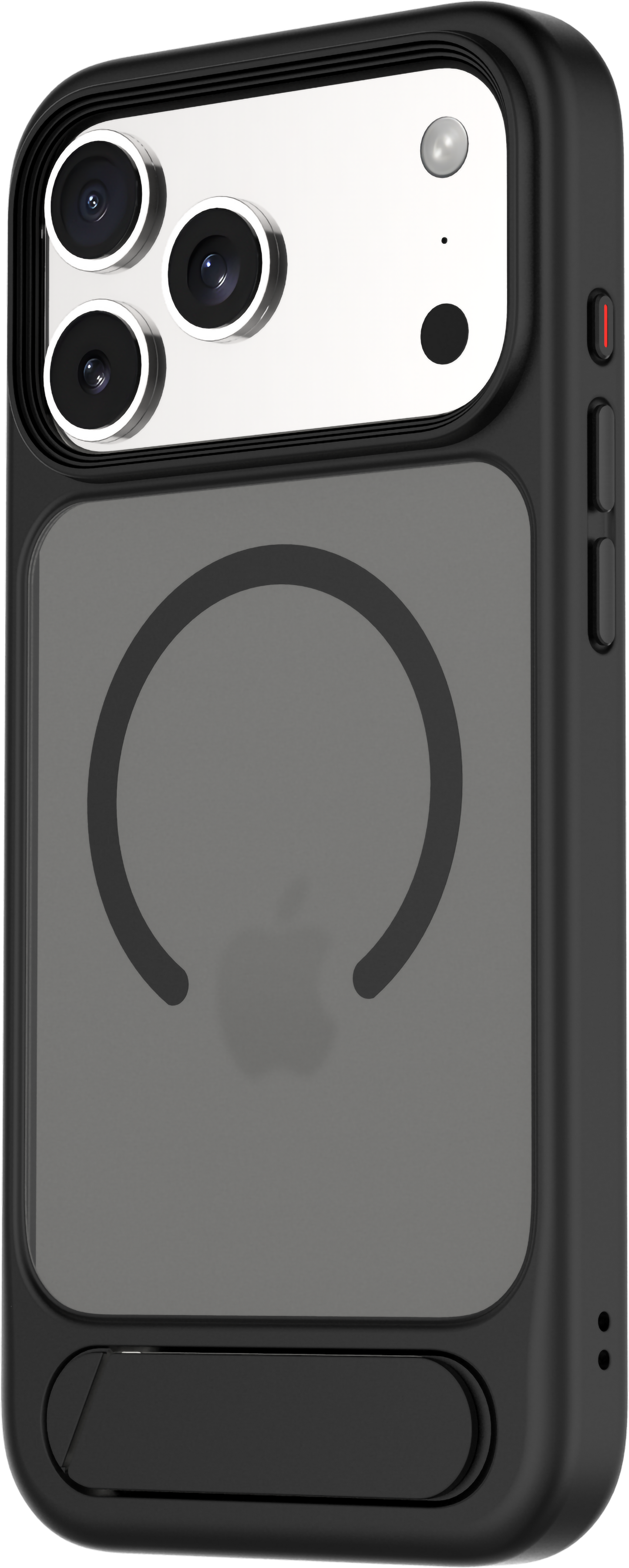 TEKNE Hybrid Frost Matte with stand Case for iPhone 17 Pro Max-Black