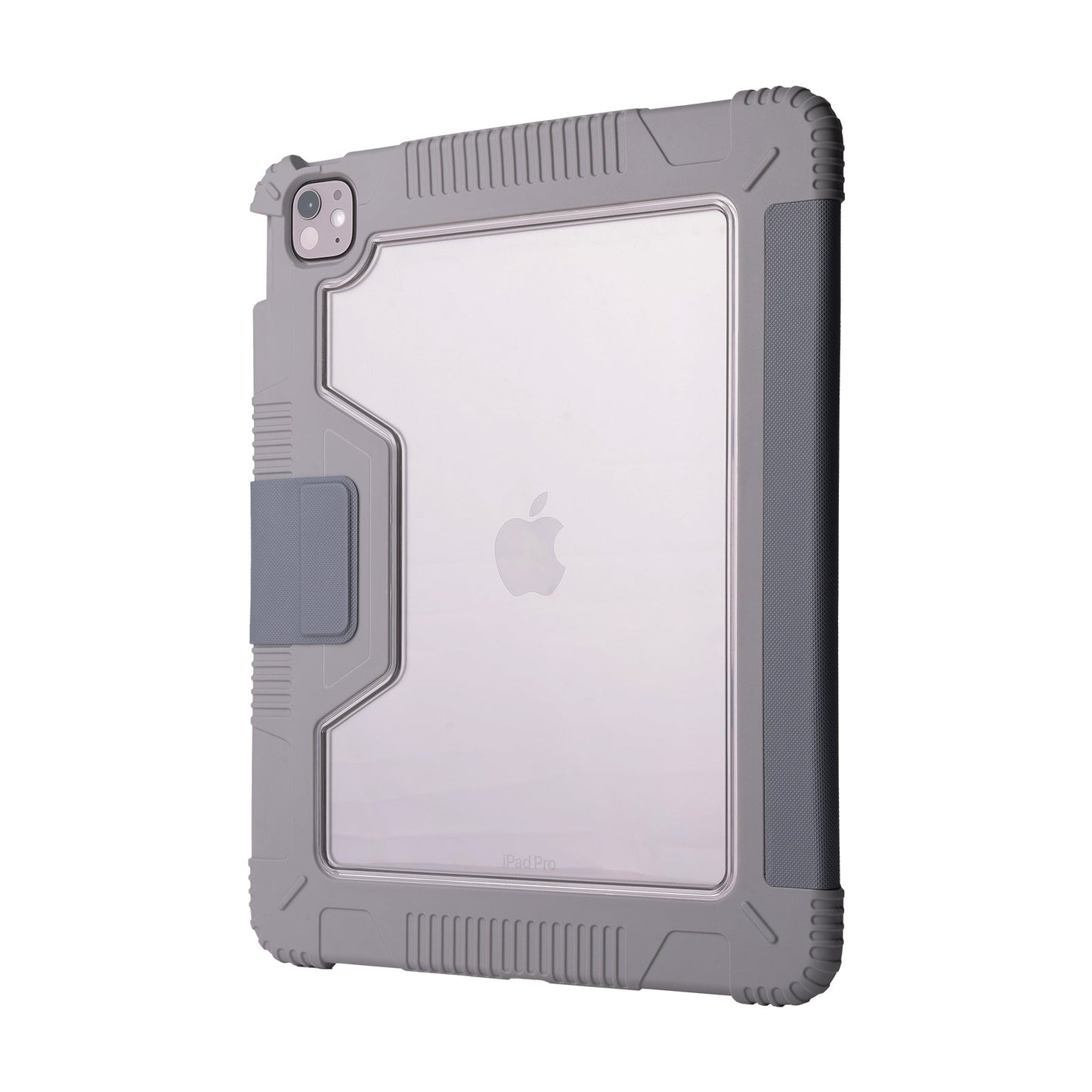 TEKNE Shockproof Vegan Leather Case for iPad Pro 13 M4 | Stand Function | Drop Protection - Grey