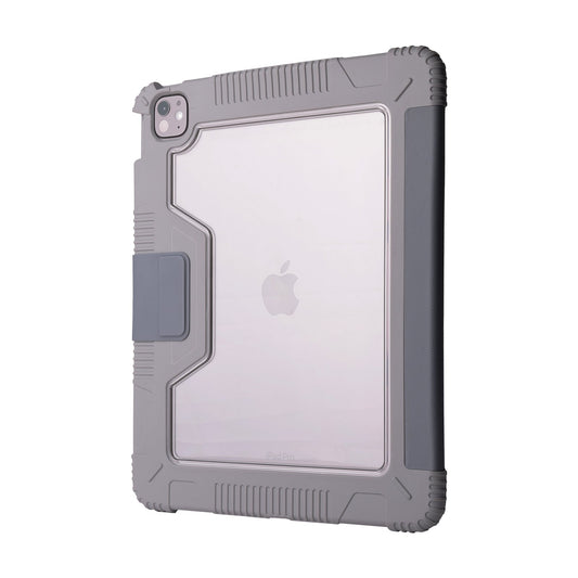 TEKNE Shockproof Vegan Leather Case for iPad Pro 13 M4 | Stand Function | Drop Protection - Grey