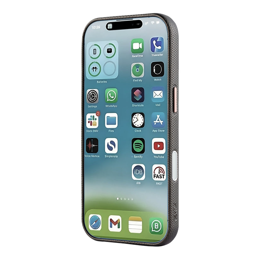 TEKNE Textura Vegan Leather Case  for iPhone 17-Grey Get best offers for TEKNE Textura Vegan Leather Case  for iPhone 17-Grey