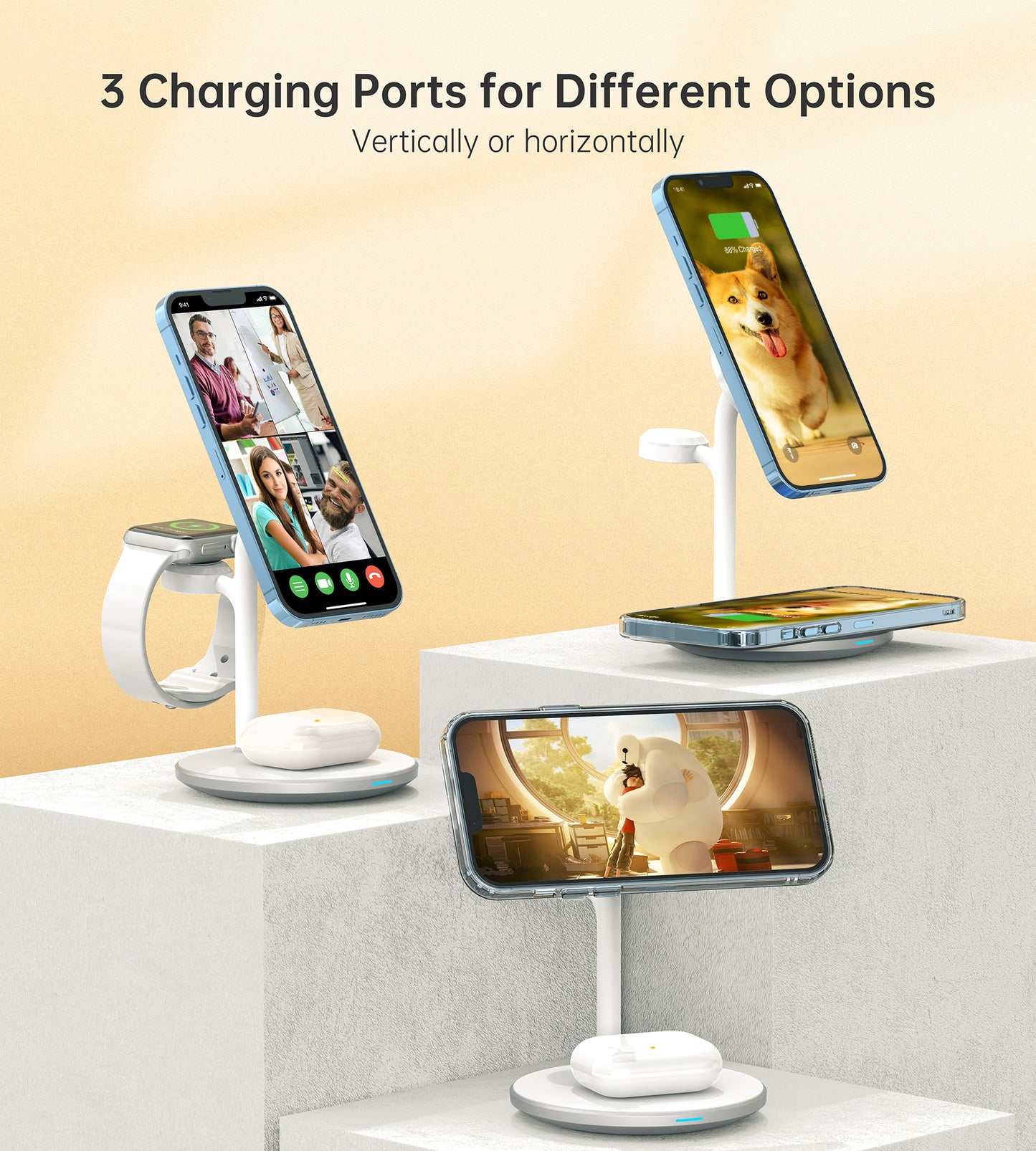 PULSE 3 IN 1 Magsafe charger - White