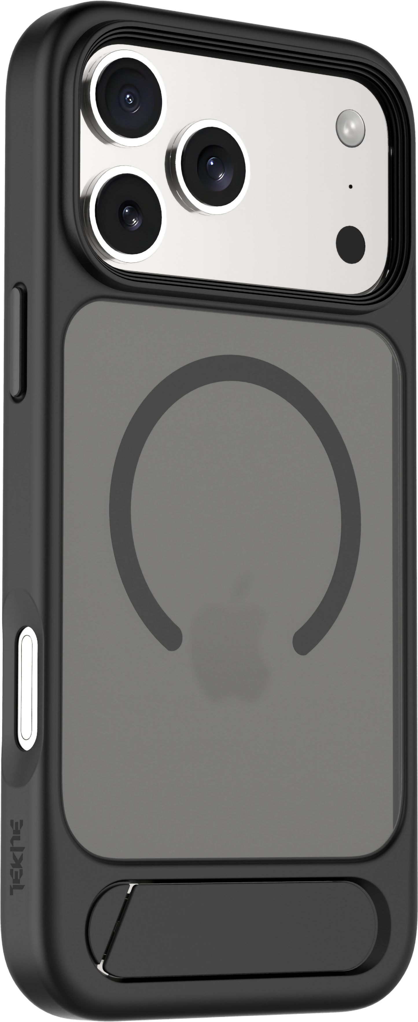 TEKNE Hybrid Frost Matte with stand Case for iPhone 17 Pro Max-Black