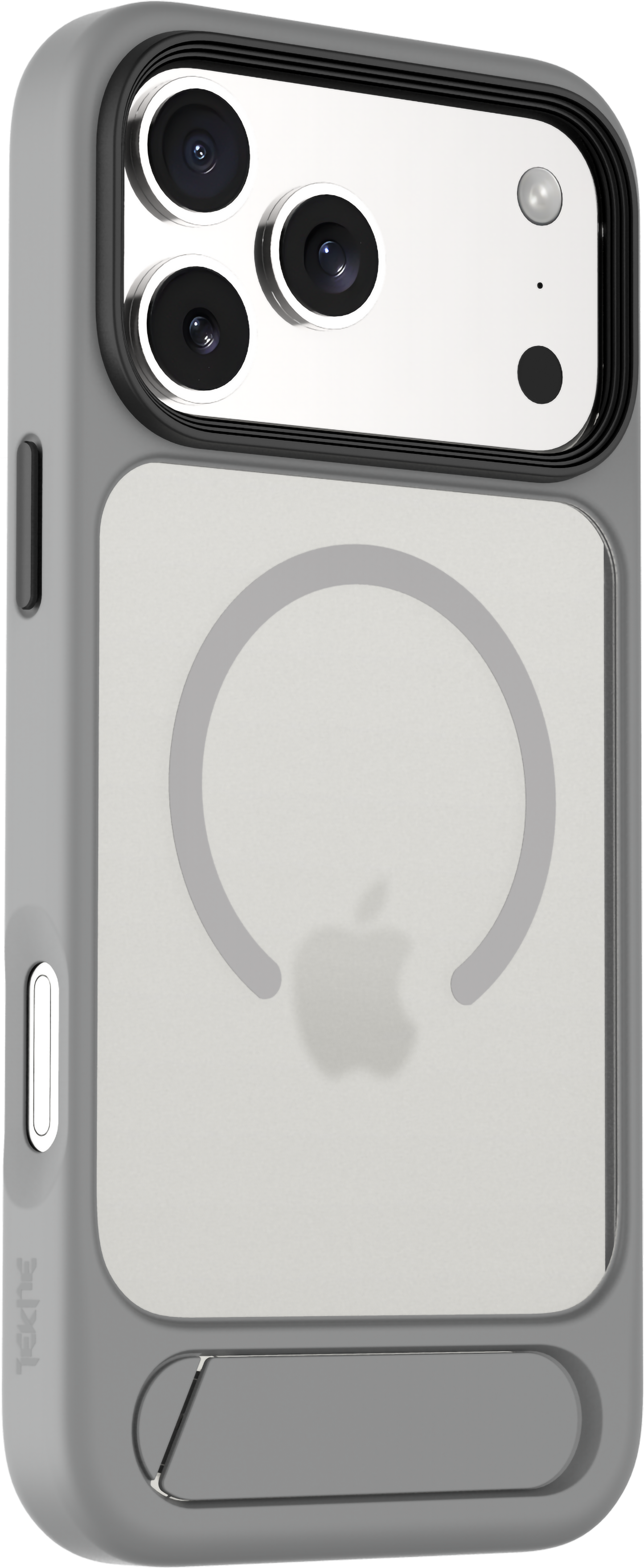 TEKNE Hybrid Frost Matte with stand Case for iPhone 17 Pro Max-Grey