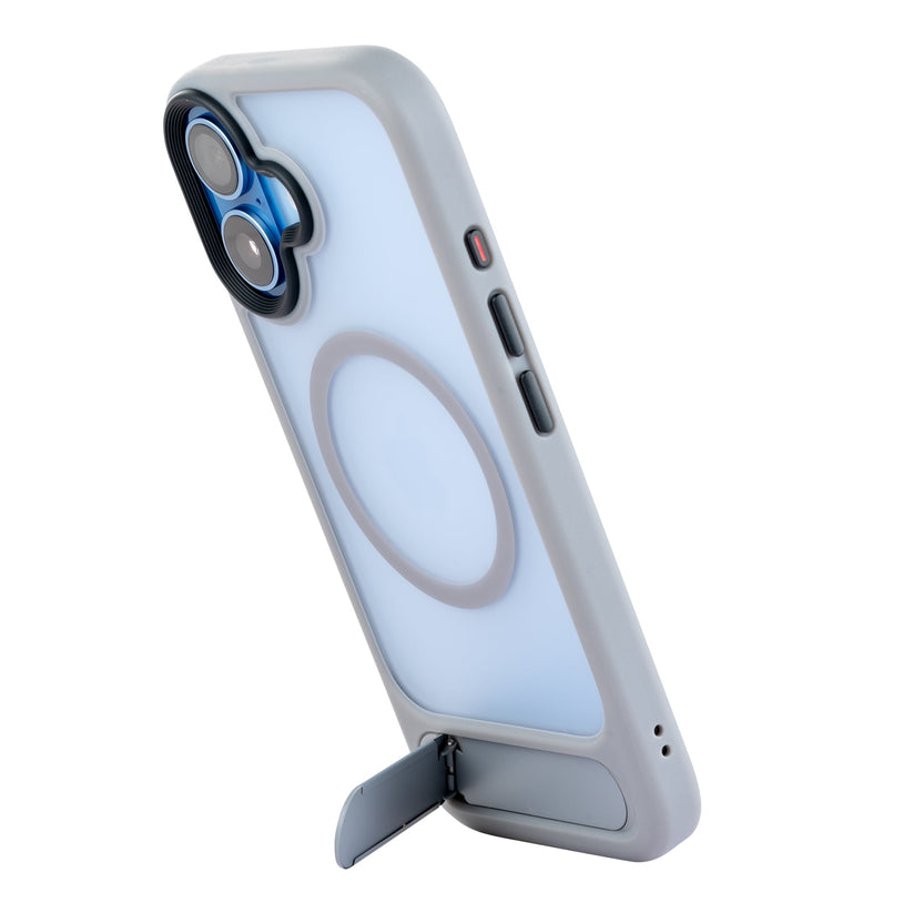 TEKNE Hybrid Frost Matte with stand Case for iPhone 17-Grey Get best offers for TEKNE Hybrid Frost Matte with stand Case for iPhone 17-Grey