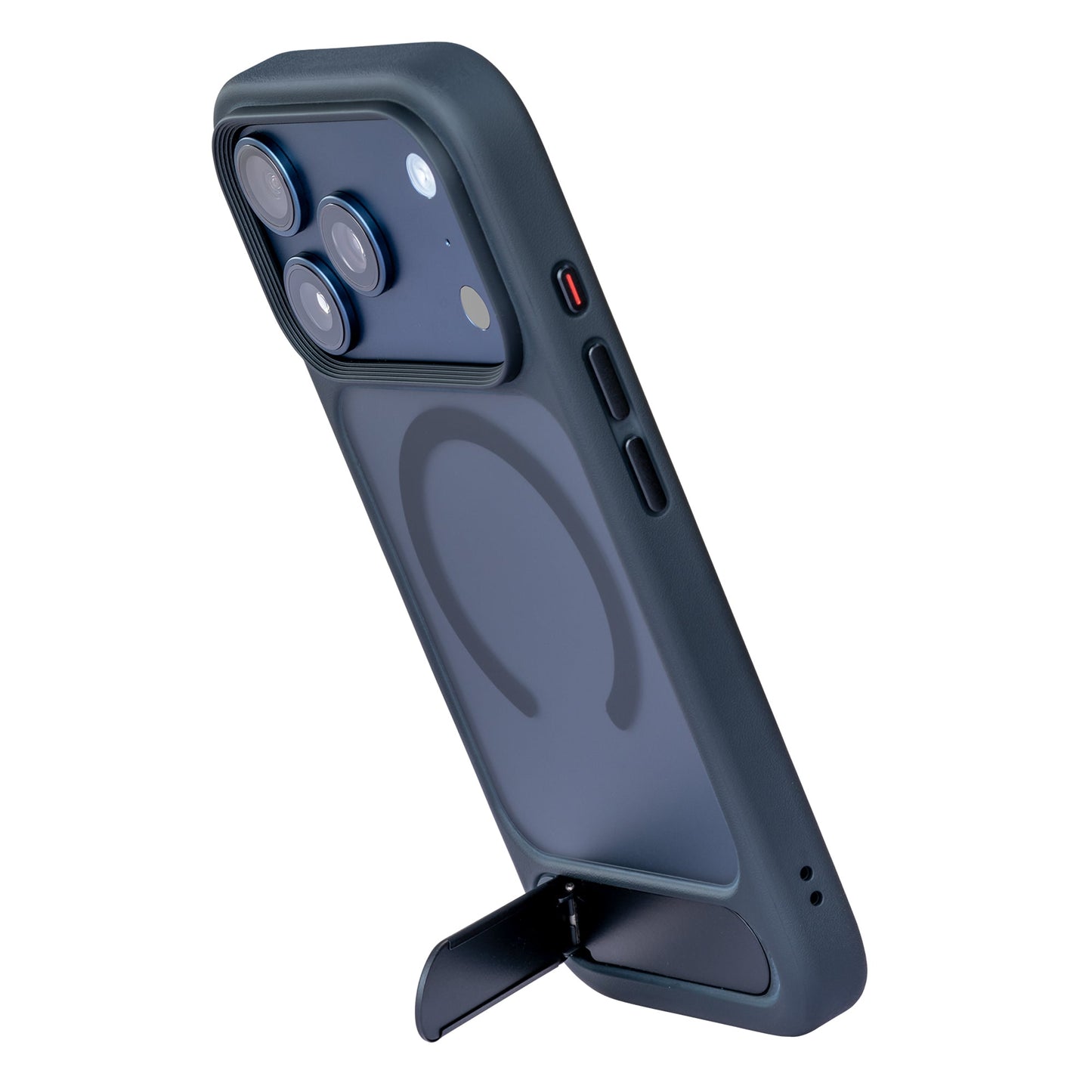 TEKNE Hybrid Frost Matte with stand Case for iPhone 17 Pro-Black