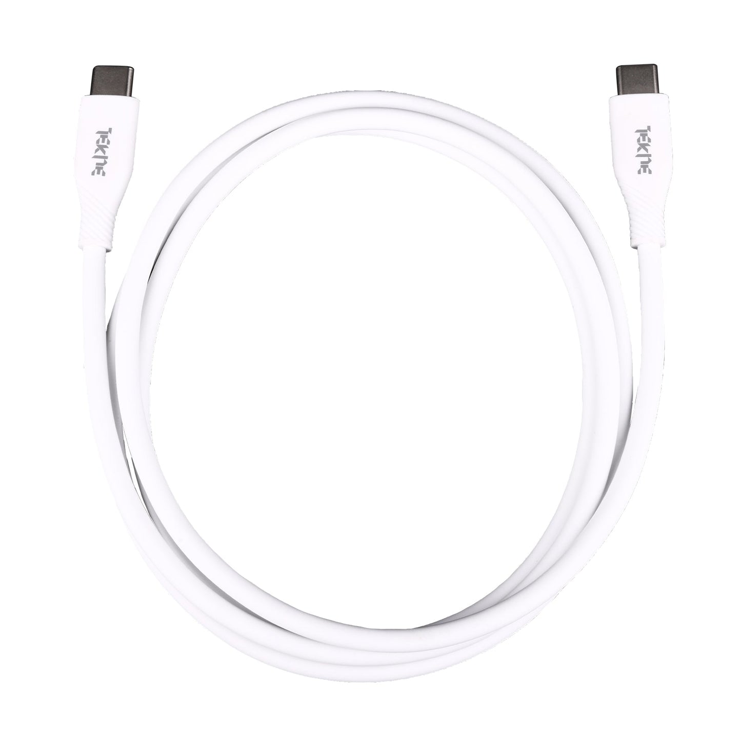TEKNE 60W iPhone Silicone Charging Cable | Fast Charging | Ultra-Durable | Tangle-Free Design - White