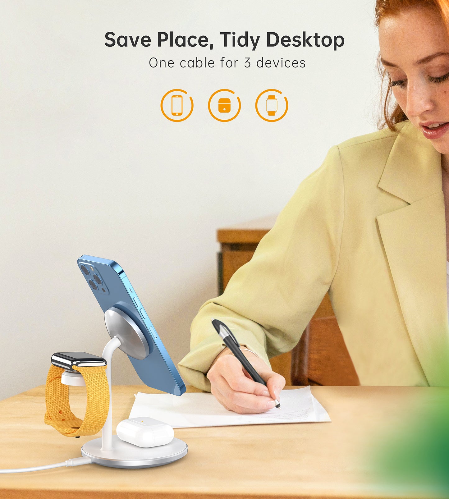 PULSE 3 IN 1 Magsafe charger - White