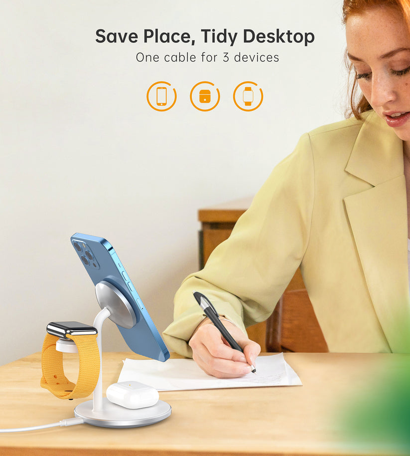 PULSE 3 IN 1 Magsafe charger - White Get best offers for PULSE 3 IN 1 Magsafe charger - White