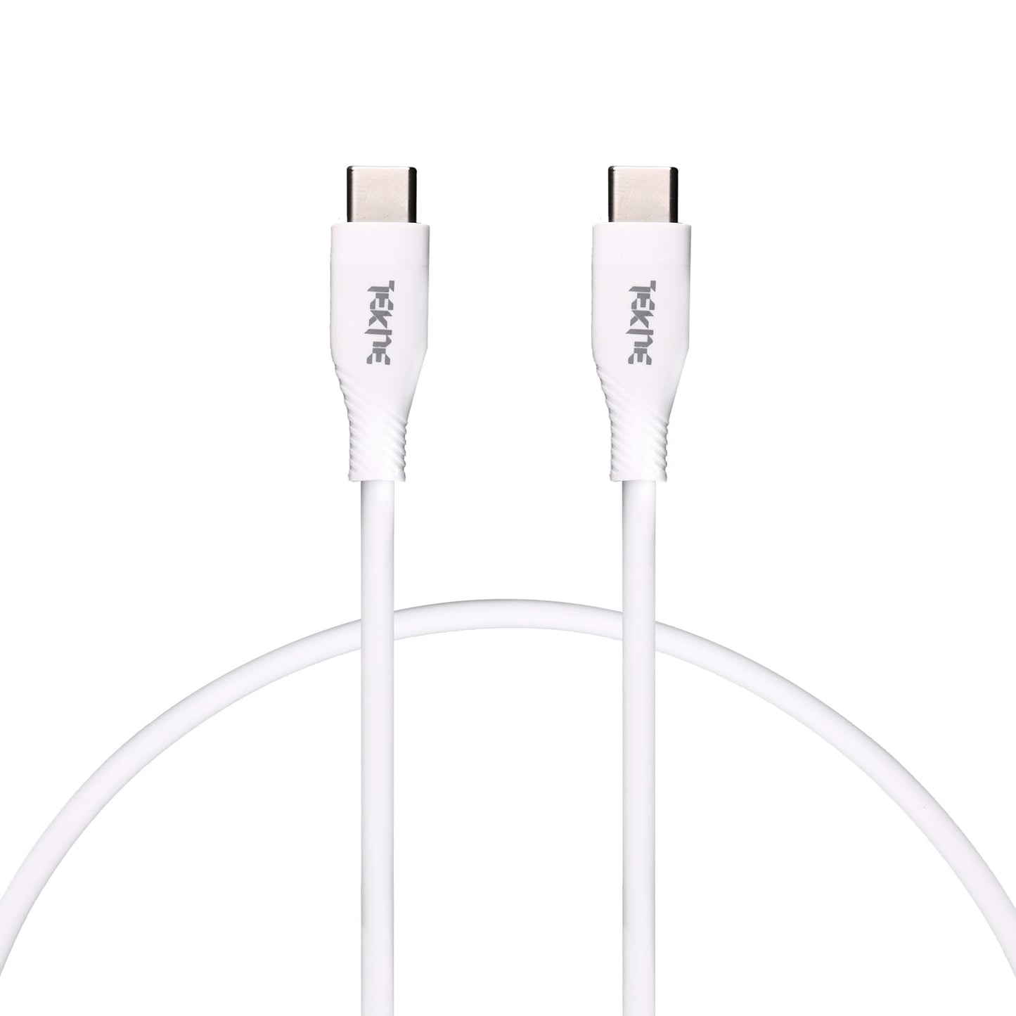 TEKNE 60W iPhone Silicone Charging Cable | Fast Charging | Ultra-Durable | Tangle-Free Design - White
