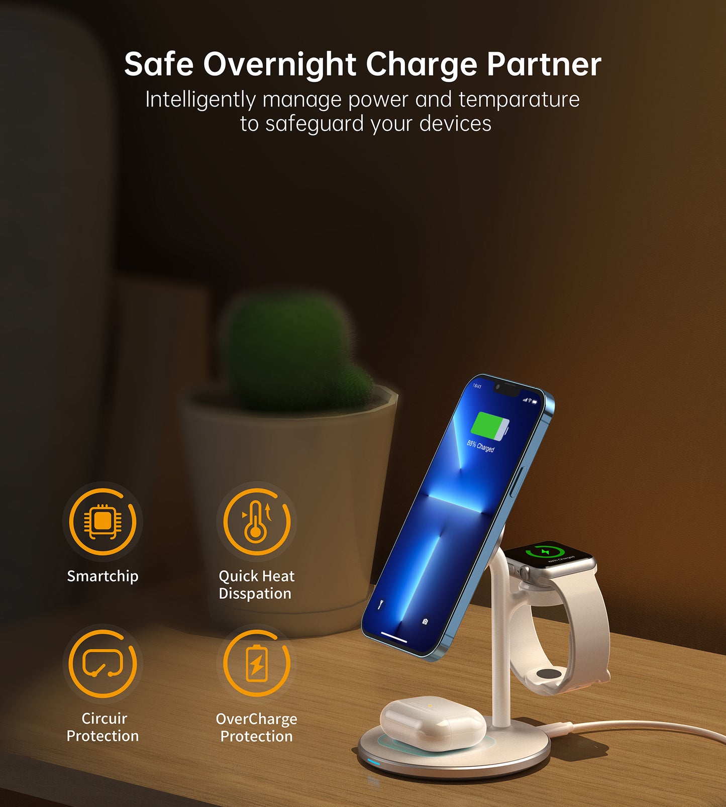 PULSE 3 IN 1 Magsafe charger - White