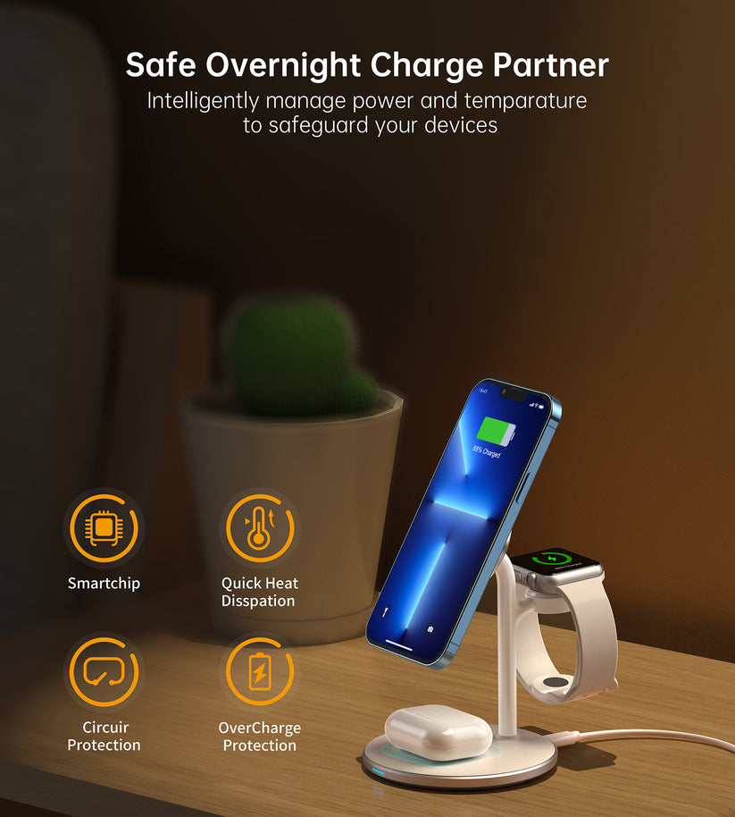 PULSE 3 IN 1 Magsafe charger - White Get best offers for PULSE 3 IN 1 Magsafe charger - White