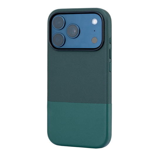 TEKNE DualTone Vegan Leather Case for iPhone 17  Pro- Green