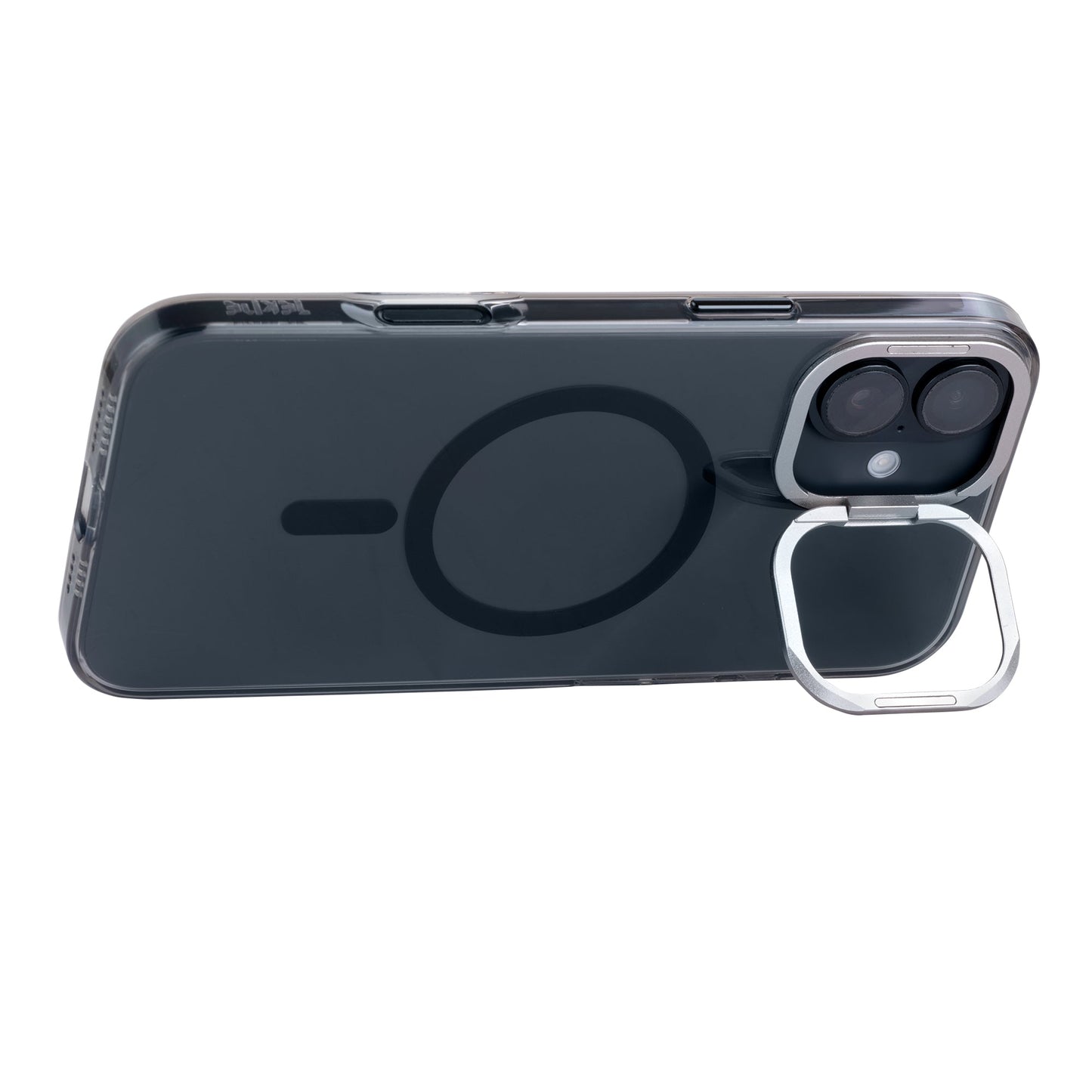 Tekne CRYSTAL Case with Metal Camera Stand for iPhone 16 Plus-Black