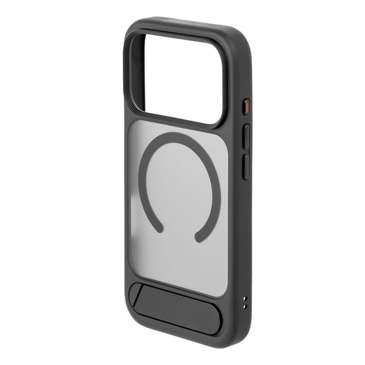 TEKNE Hybrid Frost Matte with stand Case for iPhone 17 Pro-Black
