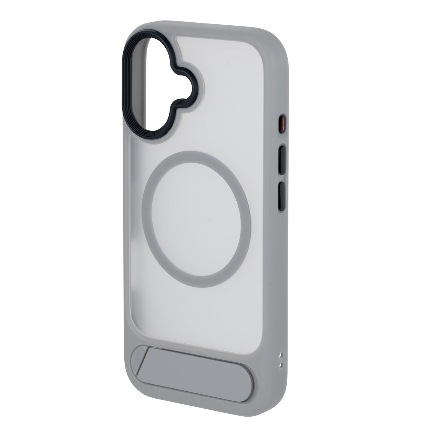 TEKNE Hybrid Frost Matte with stand Case for iPhone 17-Grey