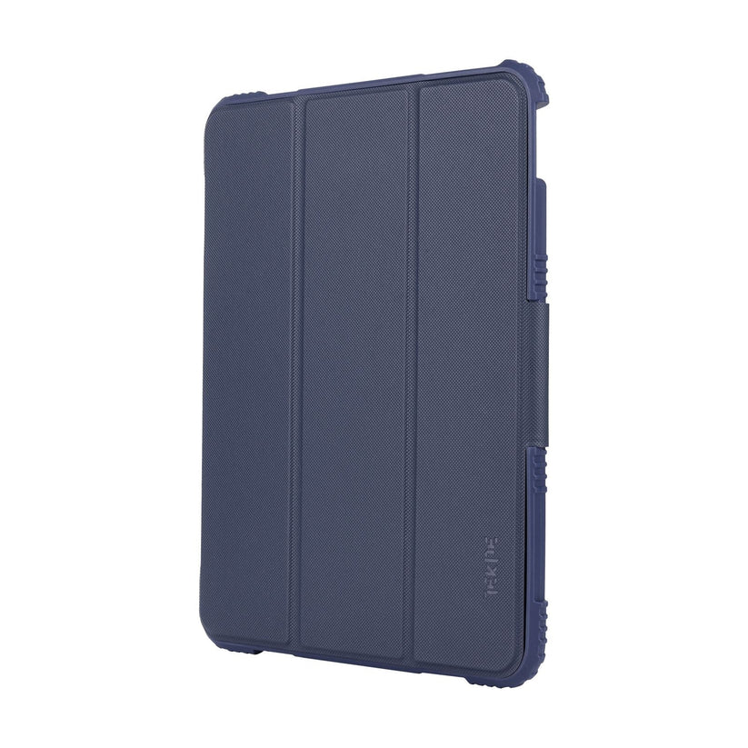 TEKNE Shockproof Vegan Leather Case for iPad 10th Gen 10.9 inch | Stand Function | Drop Protection - Blue Get best offers for TEKNE Shockproof Vegan Leather Case for iPad 10th Gen 10.9 inch | Stand Function | Drop Protection - Blue