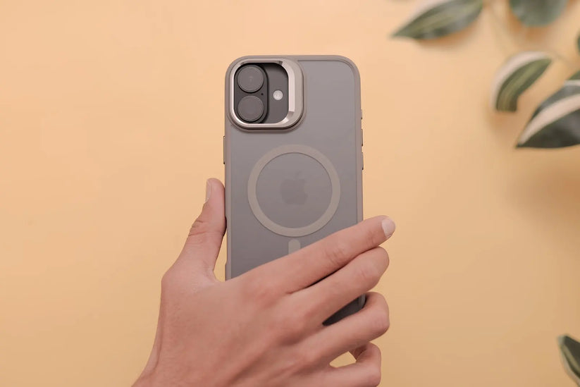 TEKNE CLEAR Case with Camera Stand for iPhone 16 Plus | Slim, Transparent & Scratch-Resistant - Grey Get best offers for TEKNE CLEAR Case with Camera Stand for iPhone 16 Plus | Slim, Transparent & Scratch-Resistant - Grey