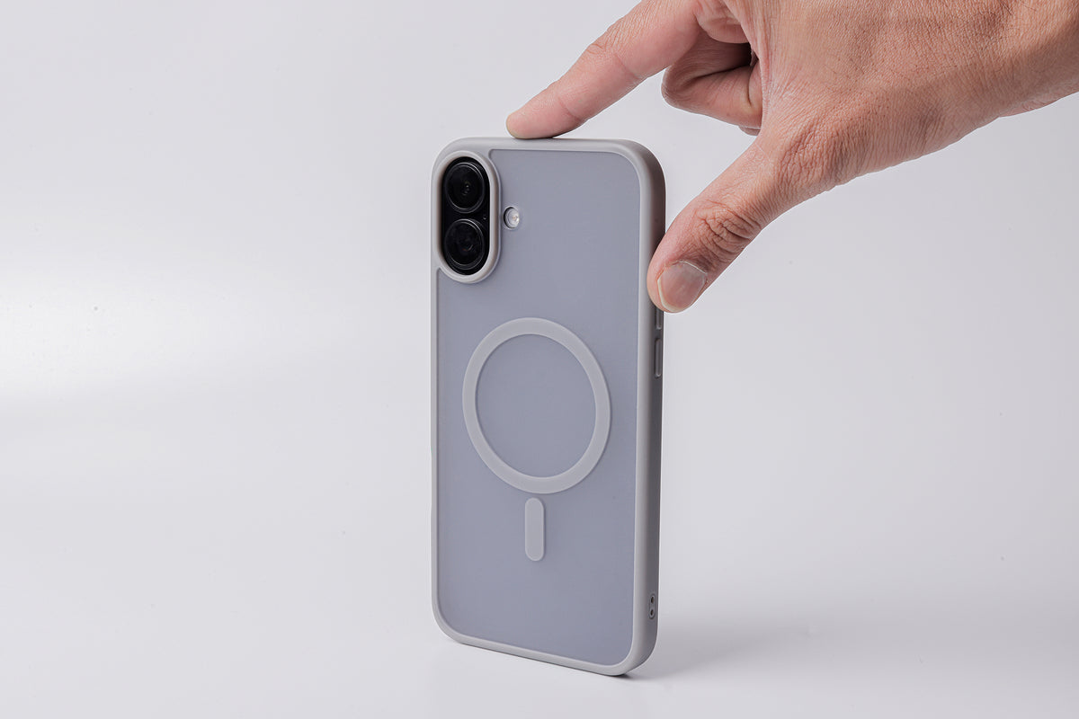 TEKNE Matt MagSafe Case for iPhone 16 Plus | Matte Finish | MagSafe Compatible & Scratch-Resistant - Grey