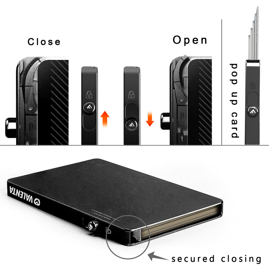 Valenta Cardprotector Aluminium with Airtag holder Black