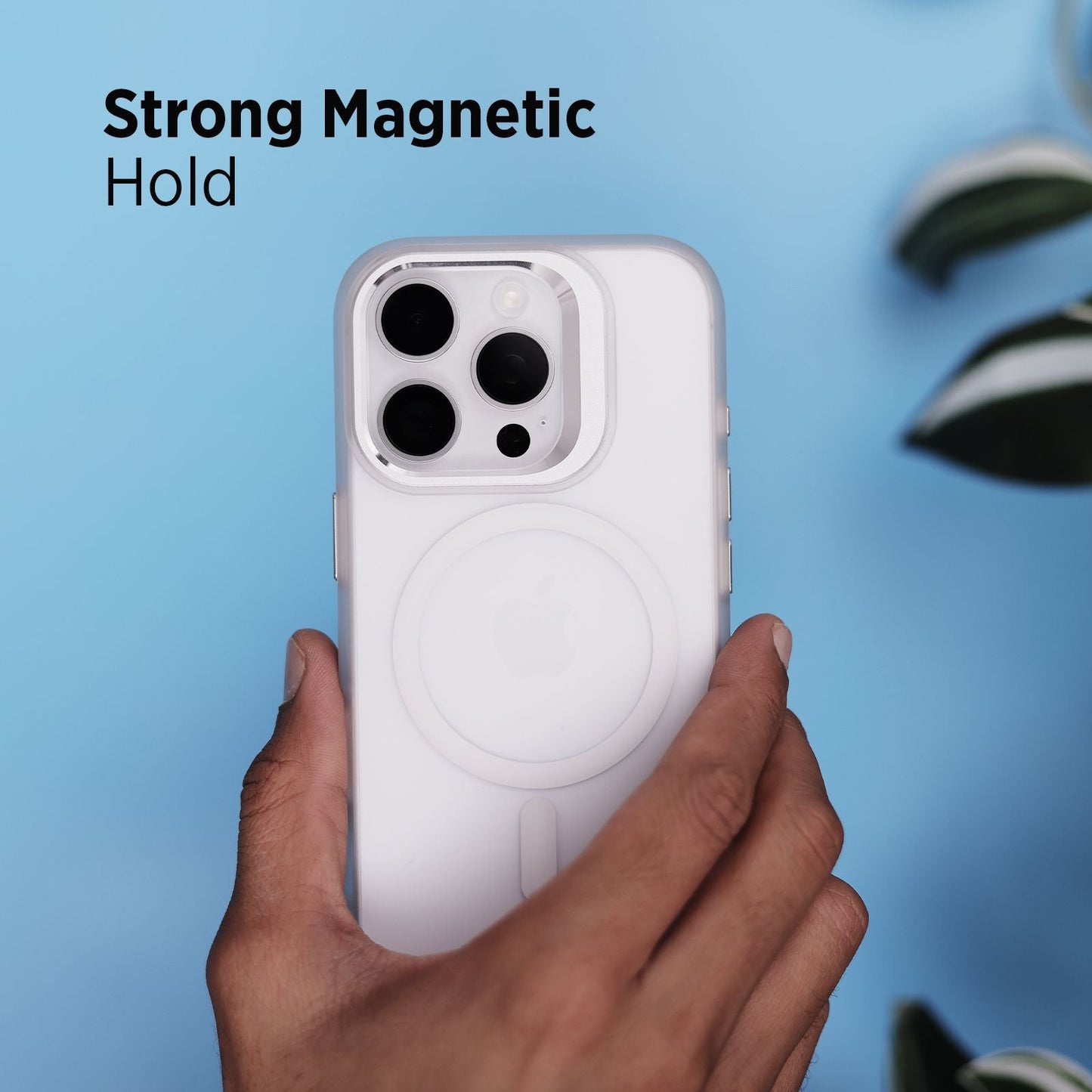 TEKNE CLEAR Case with Camera Stand for iPhone 16 Pro | Slim, Transparent & Scratch-Resistant - White