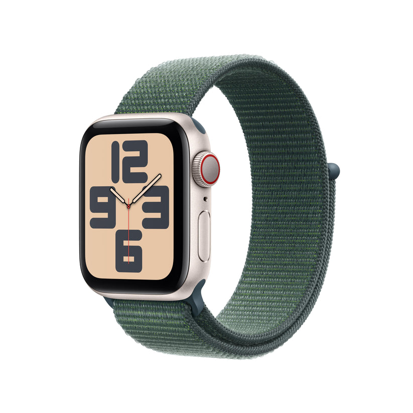 Apple Watch SE GPS + Cellular 40mm Starlight Aluminium Case with Lake Green Sport Loop Get best offers for Apple Watch SE GPS + Cellular 40mm Starlight Aluminium Case with Lake Green Sport Loop