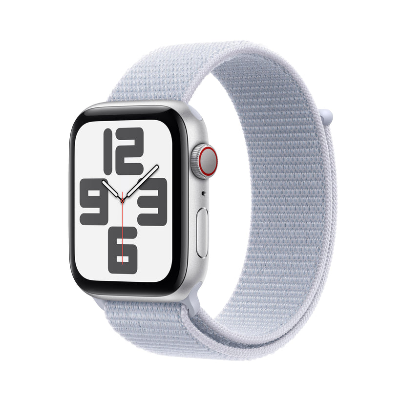 Apple Watch SE GPS + Cellular 44mm Silver Aluminium Case with Blue Cloud Sport Loop Get best offers for Apple Watch SE GPS + Cellular 44mm Silver Aluminium Case with Blue Cloud Sport Loop