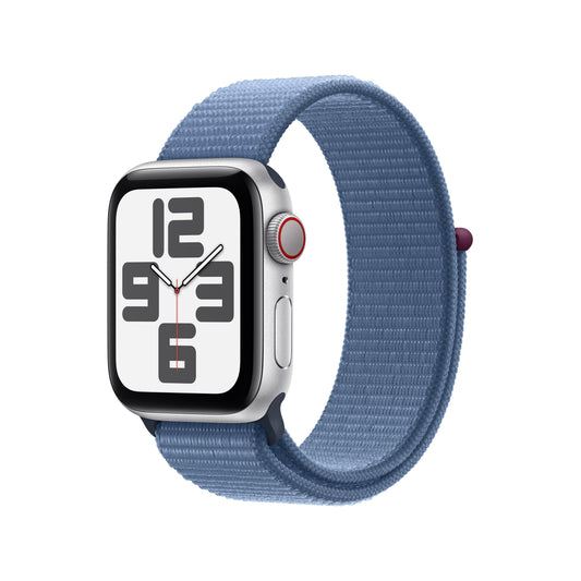 Apple Watch SE GPS + Cellular 40mm Silver Aluminium Case with Winter Blue Sport Loop