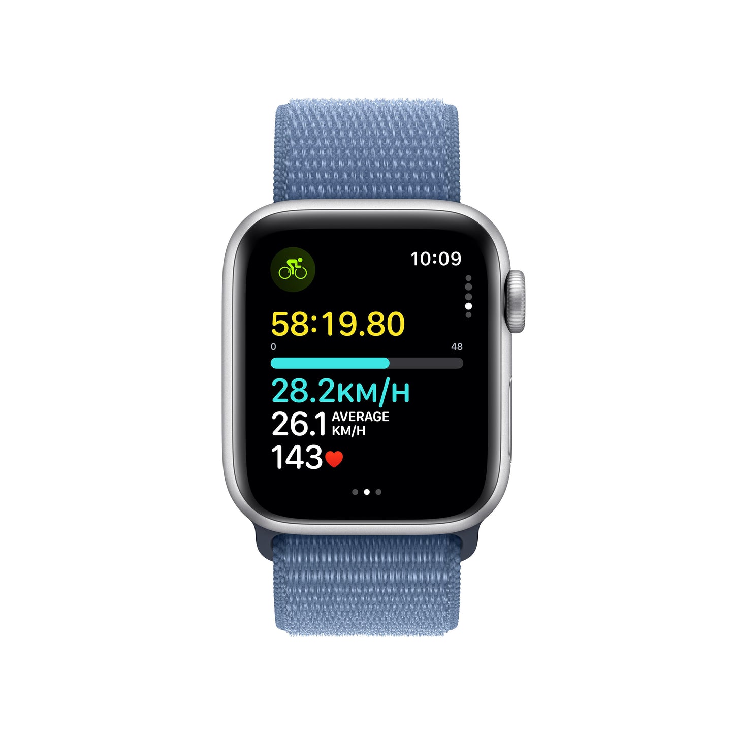 Apple Watch SE GPS + Cellular 40mm Silver Aluminium Case with Winter Blue Sport Loop