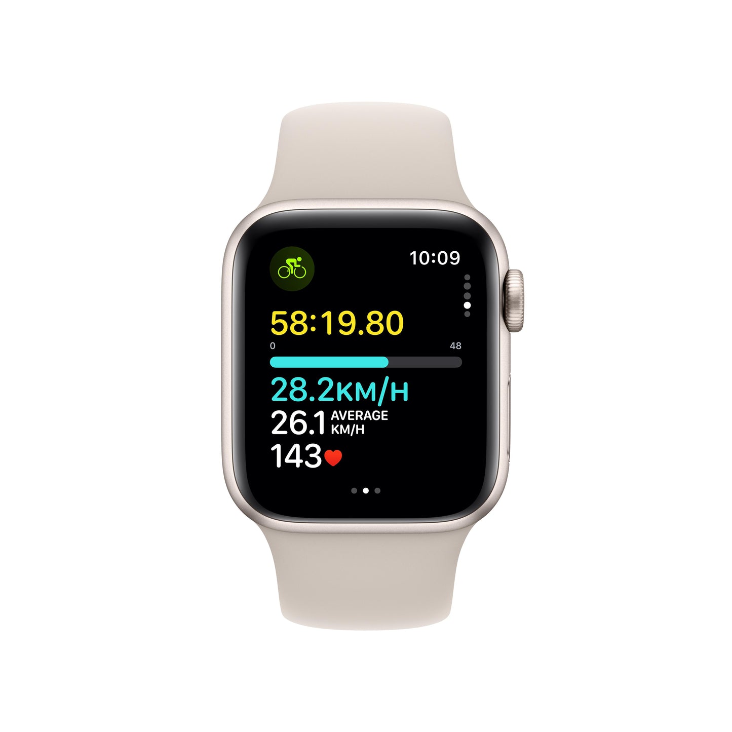 Apple Watch SE GPS + Cellular 40mm Starlight Aluminium Case with Starlight Sport Band - S/M