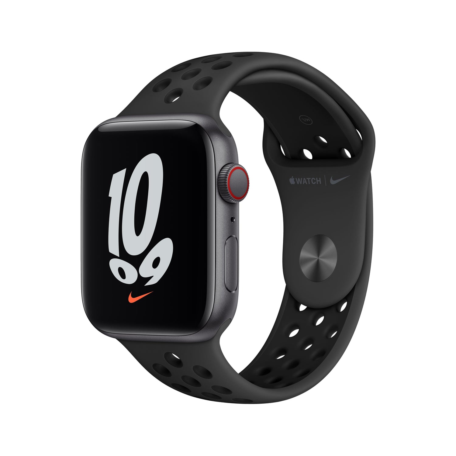 Apple Watch Nike SE GPS + Cellular, 44mm Space Grey Aluminium Case with Anthracite/Black Nike Sport Band - Regular