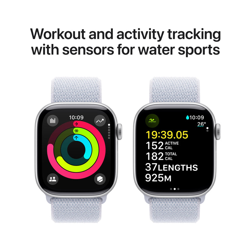Apple Watch Series 10 GPS + Cellular 42mm Silver Aluminium Case with Blue Cloud Sport Loop Get best offers for Apple Watch Series 10 GPS + Cellular 42mm Silver Aluminium Case with Blue Cloud Sport Loop