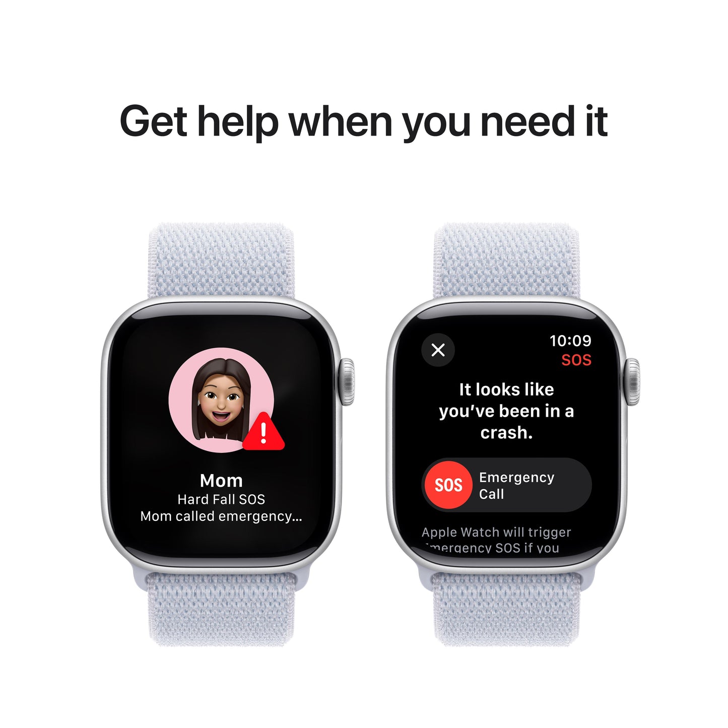 Apple Watch Series 10 GPS + Cellular 42mm Silver Aluminium Case with Blue Cloud Sport Loop