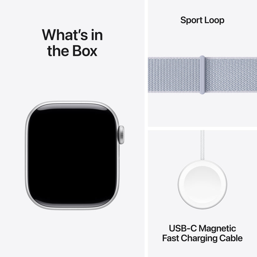 Apple Watch Series 10 GPS + Cellular 42mm Silver Aluminium Case with Blue Cloud Sport Loop Get best offers for Apple Watch Series 10 GPS + Cellular 42mm Silver Aluminium Case with Blue Cloud Sport Loop