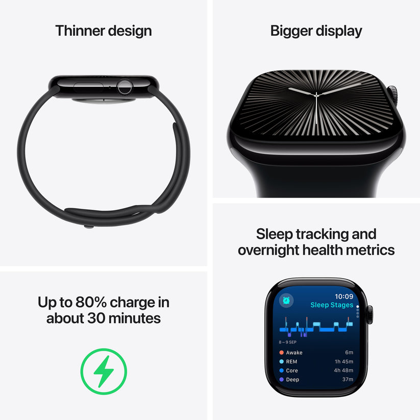 Apple Watch Series 10 GPS + Cellular 42mm Slate Titanium Case with Black Sport Band - M/L Get best offers for Apple Watch Series 10 GPS + Cellular 42mm Slate Titanium Case with Black Sport Band - M/L
