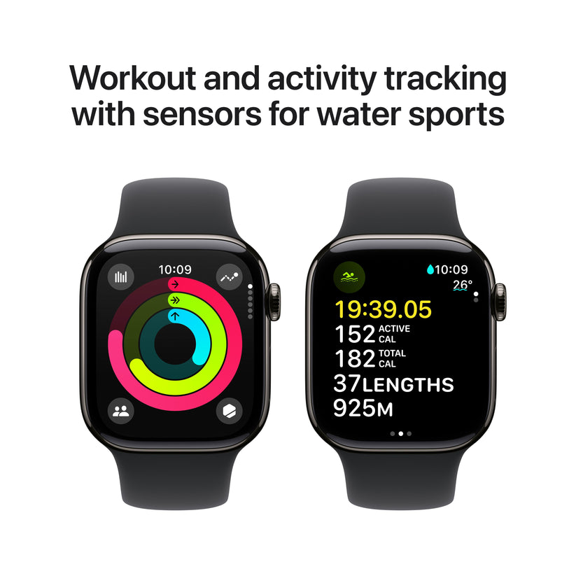 Apple Watch Series 10 GPS + Cellular 42mm Slate Titanium Case with Black Sport Band - M/L Get best offers for Apple Watch Series 10 GPS + Cellular 42mm Slate Titanium Case with Black Sport Band - M/L