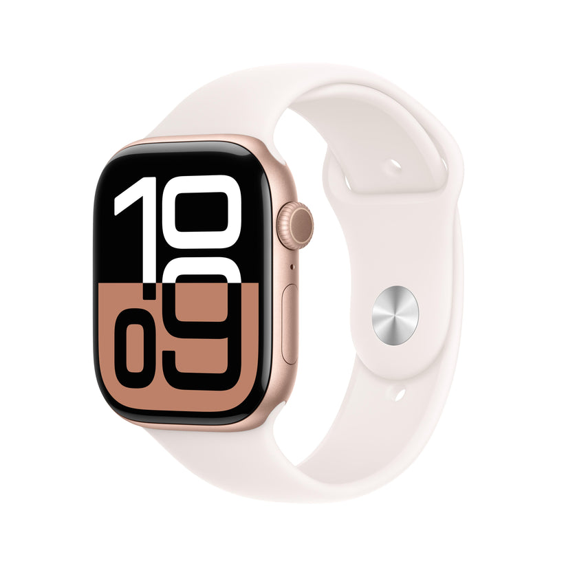 Apple Watch Series 10 GPS Cellular 46mm Rose Gold Aluminium Case with Light Blush Sport Band M/L